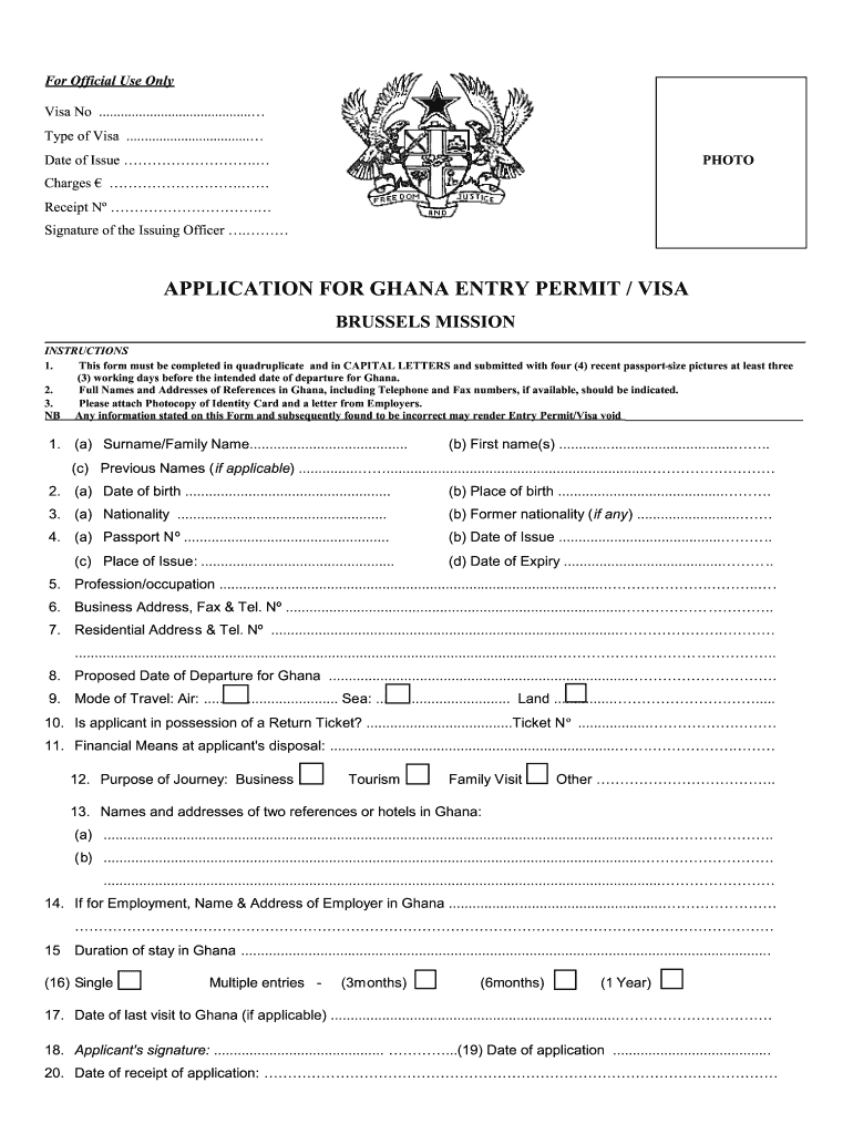Ghana Visa Application Form Uk PDF Fill Out And Sign Printable PDF 