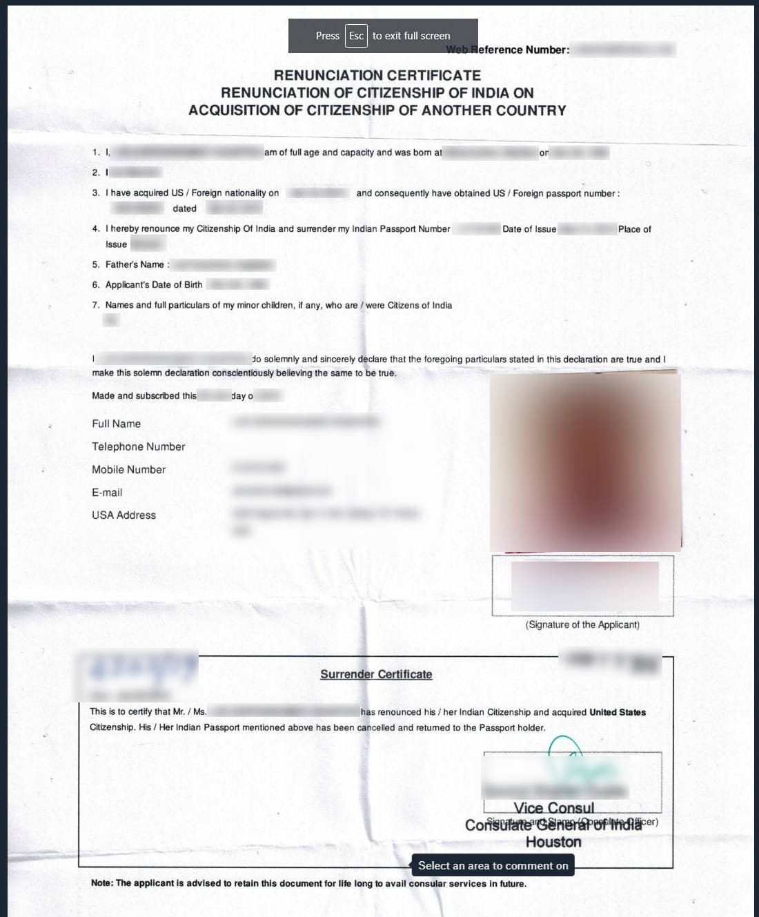 Help With Indian Renunciation Form India VisaJourney Help With Indian Renunciation Form India VisaJourney