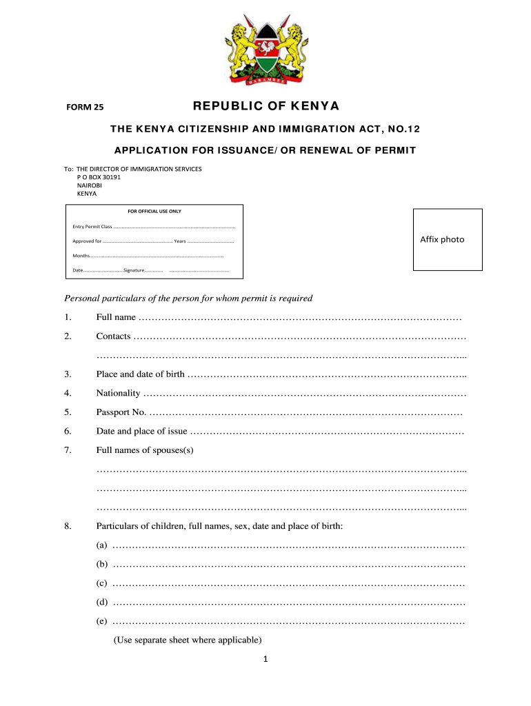 Kenya Form 25 Fill And Sign Printable Template Online US Legal Forms