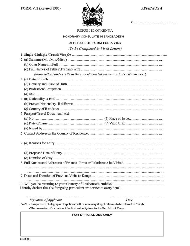 Kenya Visa Application Form 2022 2023 Kenya Free Application Process
