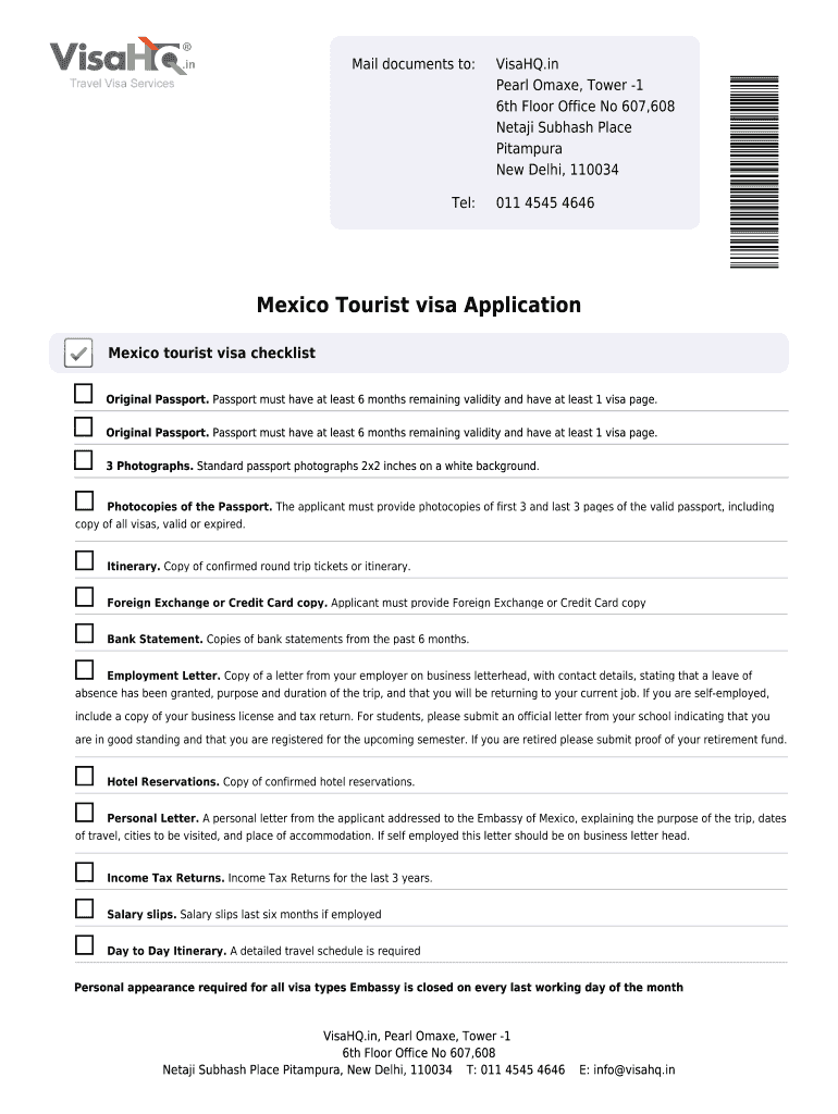 Mexico Visa Application Form PDF Fill Out And Sign Printable PDF 