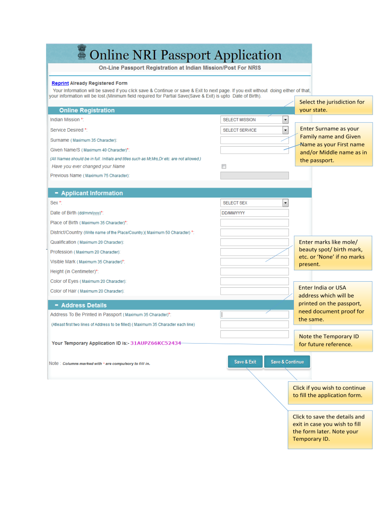 Online Nri Passport Application Fill Online Printable Fillable Online Nri Passport Application Fill Online Printable Fillable