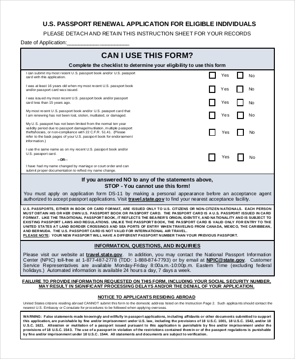 Passport Application Form Expired Printable Form 2022