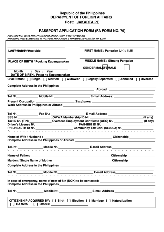 Passport Application Form Printable Pdf Download Passport Application Form Printable Pdf Download