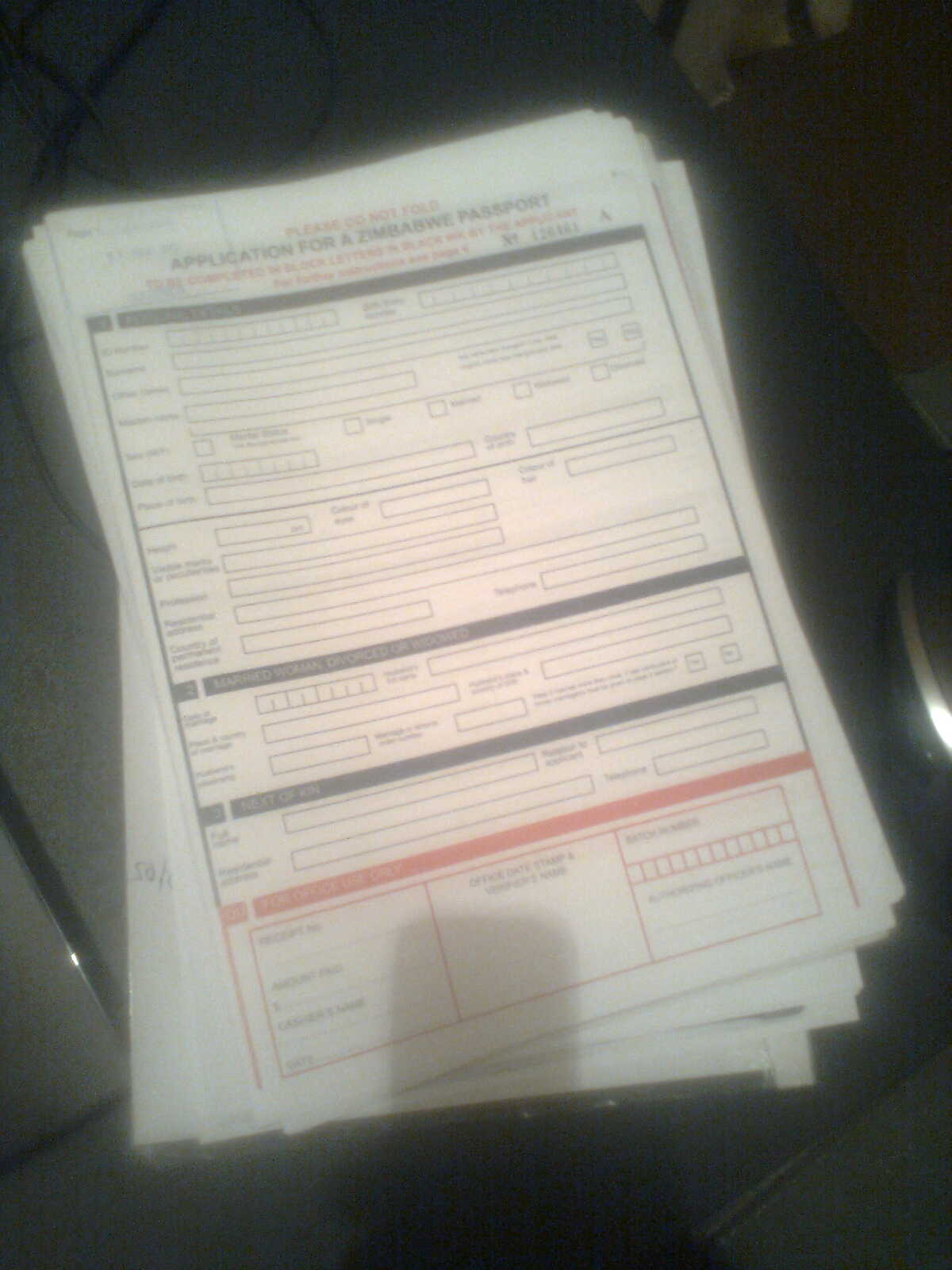 Passport Application Form Zimbabwe PrintableForm Printable Form 
