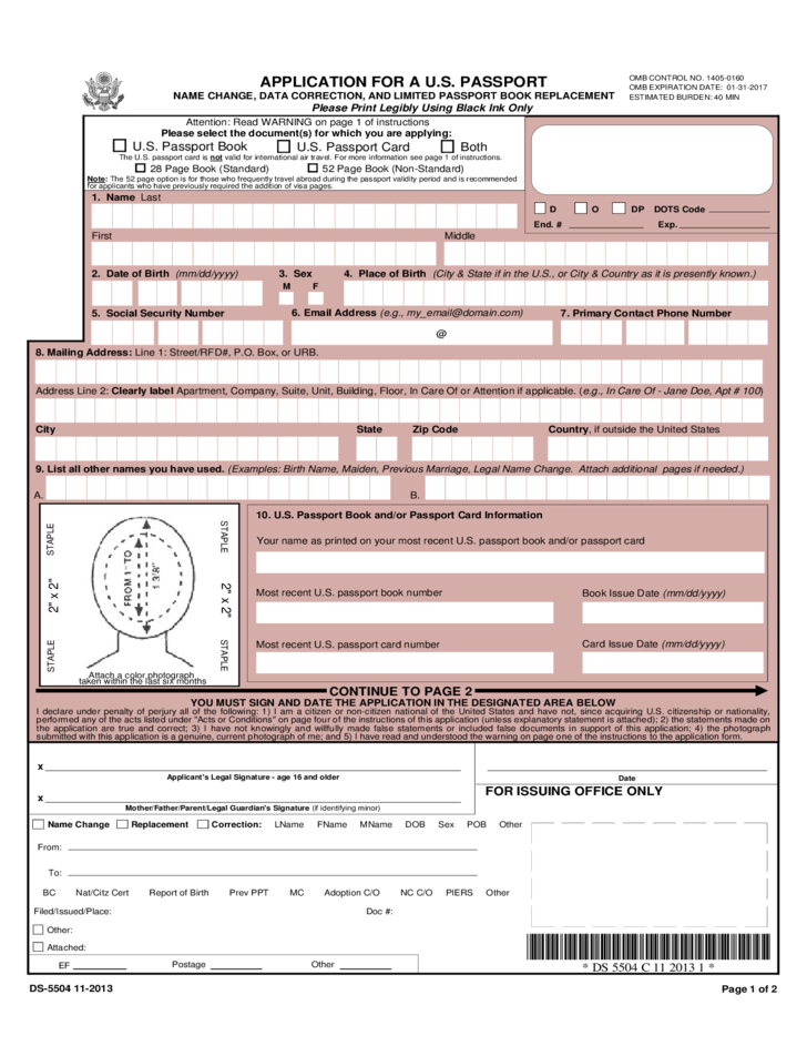 Passport Renewal Change Of Address PassportApplicationForm