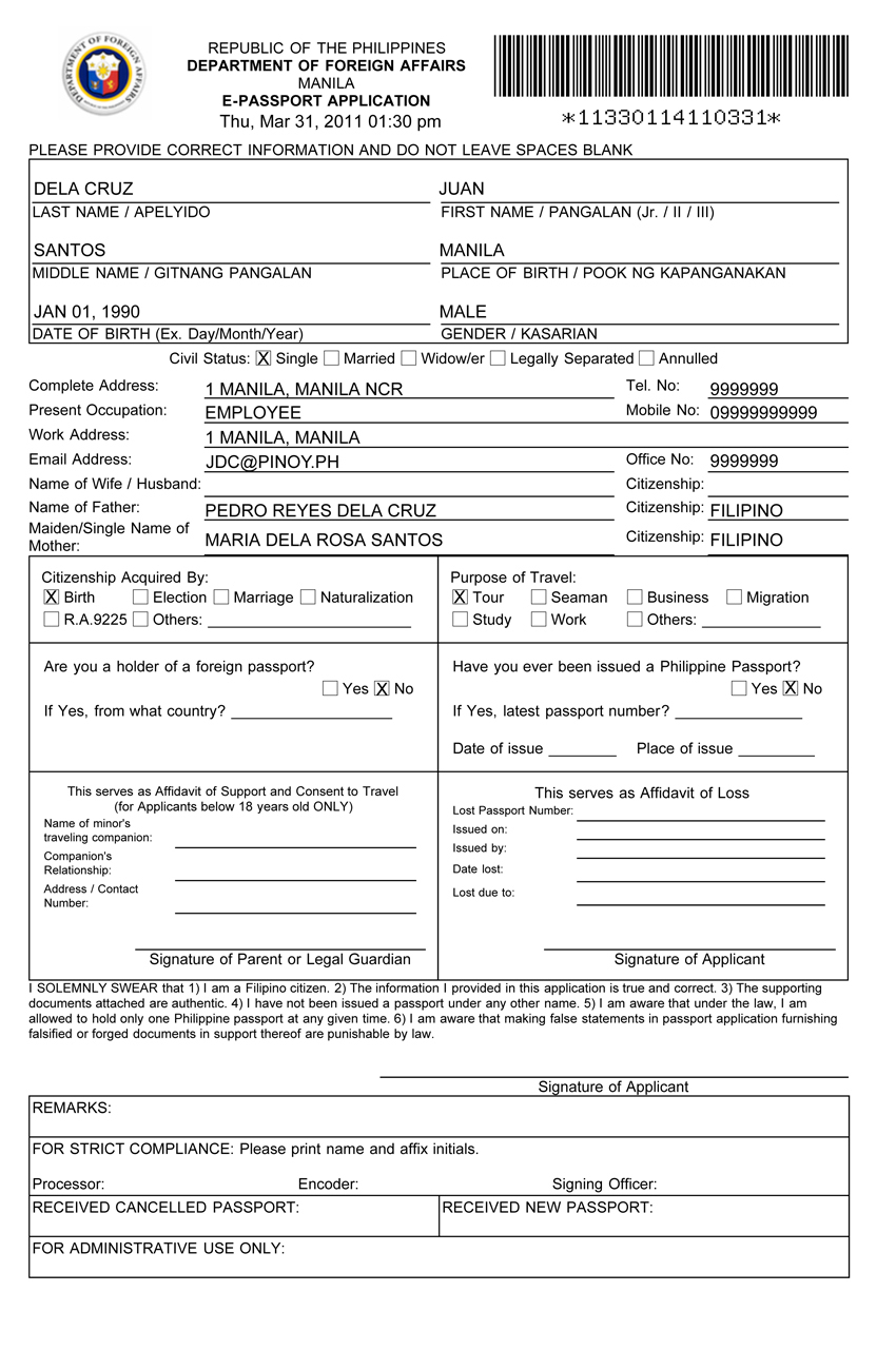 Philippine Passport Application Form New York Printable Form 2022