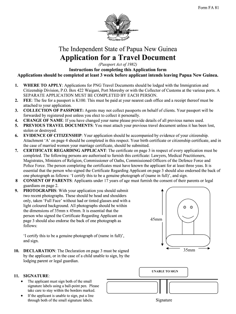 Png Passport Application Form Fill Out And Sign Printable PDF 