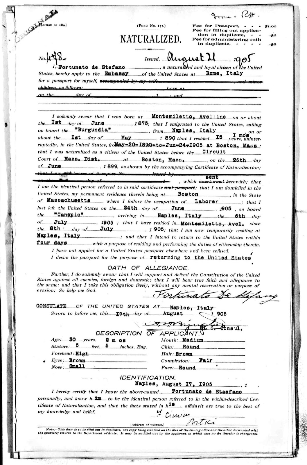 The Genealogy Of Torre Le Nocelle Italy Passport Application 