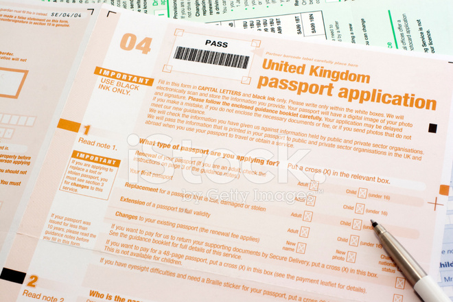 Uk Passport Application Form Stock Photo Royalty Free FreeImages