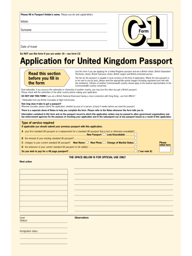 Uk Passport Forms Fill Online Printable Fillable Blank PdfFiller