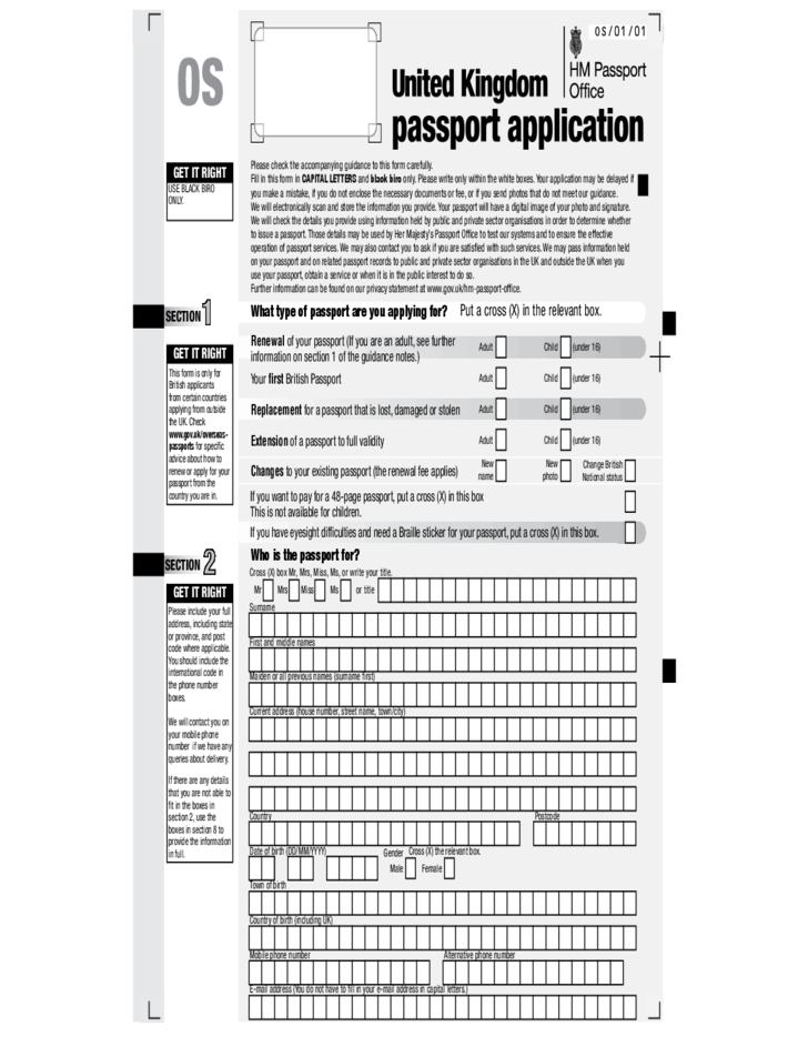 United Kingdom Passport Application Free Download United Kingdom Passport Application Free Download